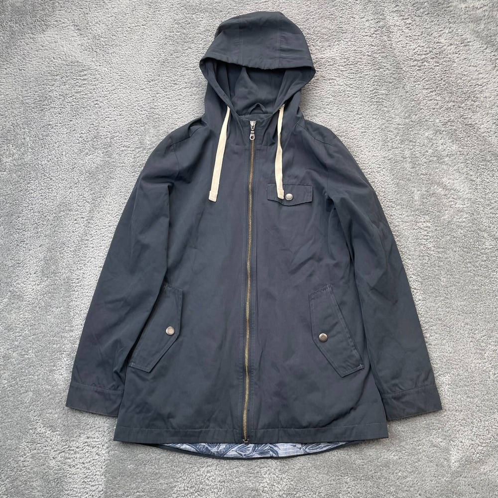 Bridge And Burn Jacket Womens Small Black Cotton Coat Lined Hooded Full Zip
